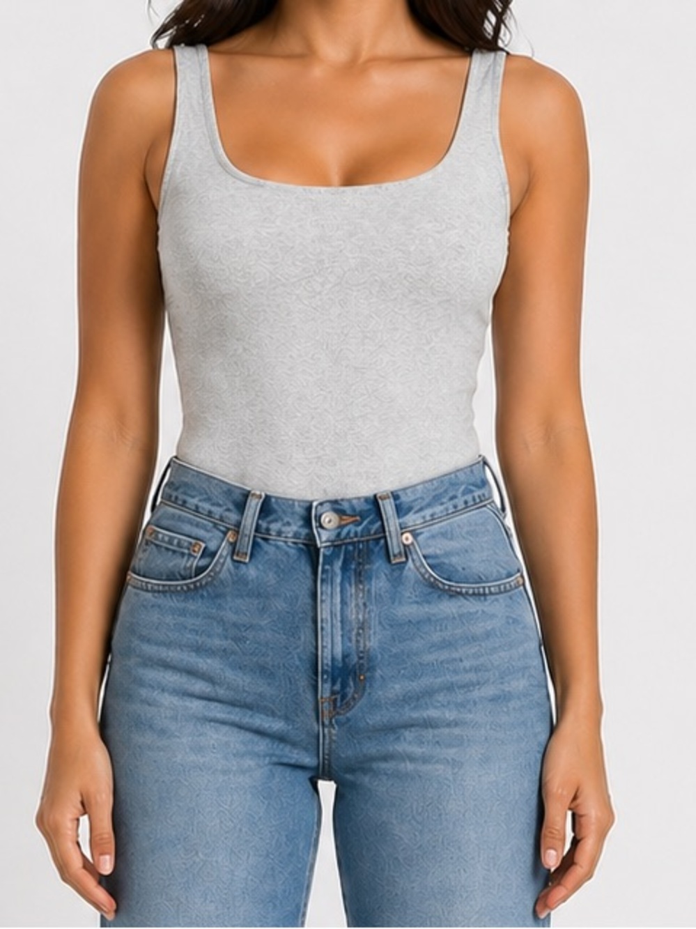 Naked Wardrobe Heather Gray Bodysuit Size M